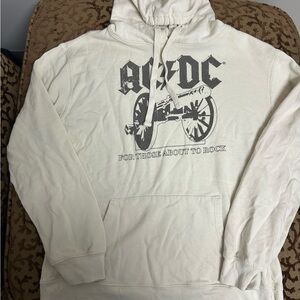 AC/DC Off-White Hoodie with Graphic Print